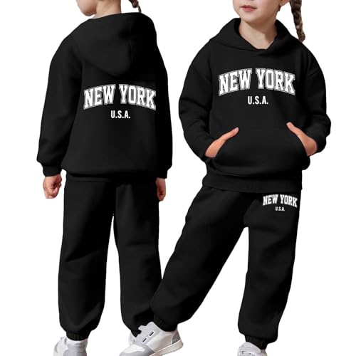 Trainingsanzug Kinder 2 Teilig Jogginganzug Mädchen mit Oversized Hoodie und Hose Sportanzug Set Warm Sportbekleidung Jungen Bequem Freizeitanzug Lang Trikot Set Von 2 Bis 13 Jahre von Generisch