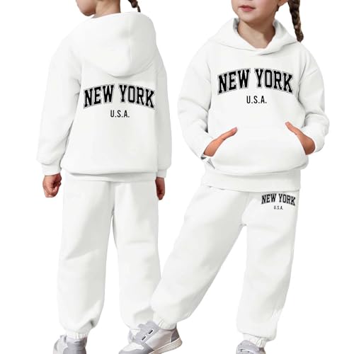 Trainingsanzug Kinder 2 Teilig Jogginganzug Mädchen mit Oversized Hoodie und Hose Sportanzug Set Warm Sportbekleidung Jungen Bequem Freizeitanzug Lang Trikot Set Von 2 Bis 13 Jahre von Generisch
