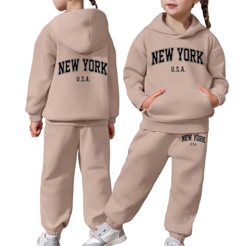 Trainingsanzug Kinder 2 Teilig Jogginganzug Mädchen mit Oversized Hoodie und Hose Sportanzug Set Warm Sportbekleidung Jungen Bequem Freizeitanzug Lang Trikot Set Von 2 Bis 13 Jahre von Generisch