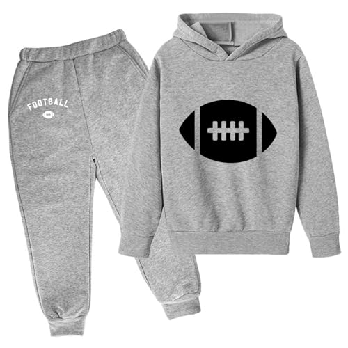 Trainingsanzug Kinder Jogginganzug Jungen Sport Kinder-Hoodie-Sweatshirt Jogginghose Pullover-Hoodie-Set Trainingsanzug 2-teilige Outfits Kostüm Set Junge Sportbekleidung (Dark Gray 13-14 Years) von Generisch