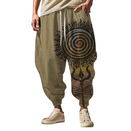 Trainingshose Active Sporthose Herren lang mit Elastischem Bund Seitentaschen Trainingshose Herren lang graue jogginghose herren baggy leichte jogginghose herren sommer breite jogginghose für jungs von Generisch