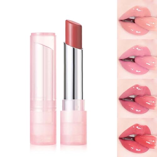 Transferproof Farbwechsel-Lippenstift, feuchtigkeitsspendende Crystal Ph Lippenstift Farbwechsel, lang anhaltende 24 Stunden feuchtigkeitsspendende Glossy Shine Lip Gloss für Frauen (D) von Generisch
