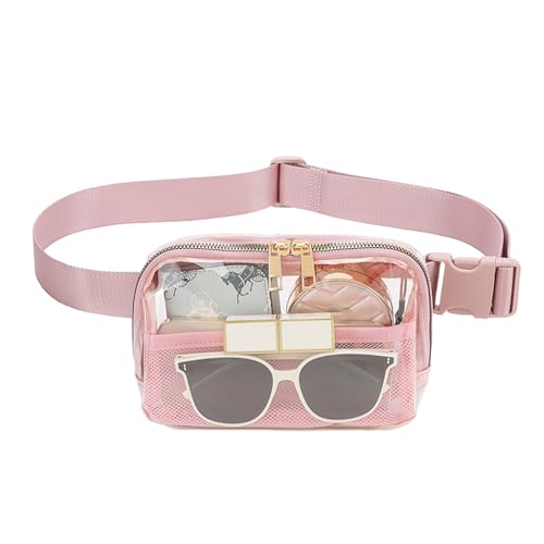 Transparente Herren-Sporttasche, transparent, wasserdicht, für den Außenbereich, verstellbare Brusttasche für Damen und Herren, Rosa, riferimento alla descrizione, Siehe Beschreibung von Generisch
