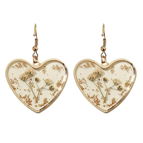 Transparente Kamelie Getrocknete Blume Kreative Wald Liebe Blume Ohrringe Design Sense Ohrringe von Generisch