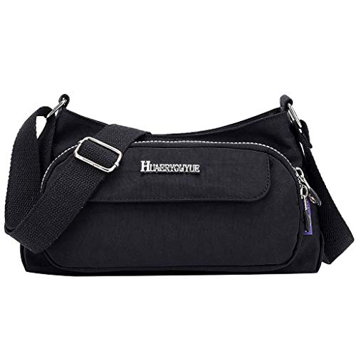 Transparente Kuriertasche für Schule, Alltag, Einkaufen, Schultertasche, elegante Nylon-Damentasche, Handtasche, Kuriertasche, Arbeitstasche, Schwarz , Einheitsgröße von Generisch