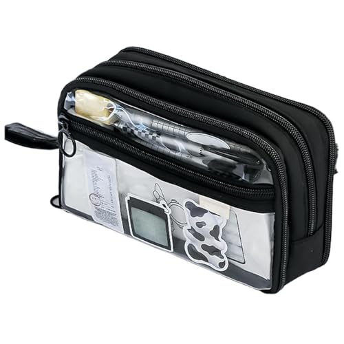 Transparente Make-up-Tasche – großes Fassungsvermögen, transparentes Federmäppchen, reisefreundliche Reißverschlusstasche für Kosmetik, Toilettenartikel, Stifte, Pinsel, Beauty-Accessoires von Generisch