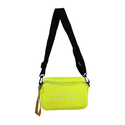 Transparente PVC-Umhängetasche für Damen, verstellbare Gelee-Geldbörse mit abnehmbarem Riemen, Bonbonfarben, Mini-Handtasche (19 x 11 cm), transparente Tasche, gelb von Generisch