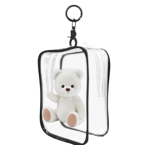 Transparente Schlüsselanhänger-Tasche, quadratische kleine Puppen-Tragetasche, kleine Puppen-Aufbewahrungstasche, transparenter Aufbewahrungs-Organizer mit Schlüsselanhänger für Puppen, Kosmetika, von Generisch
