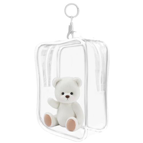Transparente Schlüsselanhänger-Tasche, quadratische kleine Puppen-Tragetasche, kleine Puppen-Aufbewahrungstasche, transparenter Aufbewahrungs-Organizer mit Schlüsselanhänger für Puppen, Kosmetika, von Generisch