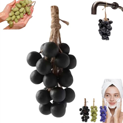 Traubenseife am Seil, handgefertigte Traubenförmige Seifen, Gesicht & Körper Bad Trauben Bündel Seifen, Dekorative Seifenstäbe, Hängend für Küche oder Badezimmer, Einzigartiges Geschenk für Frauen von Generisch