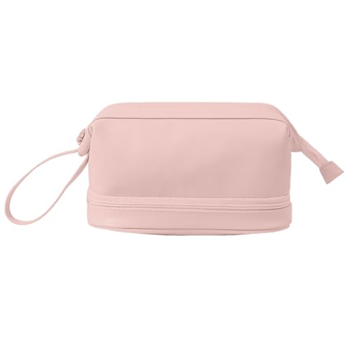 Travel Cosmetic Bag Double Layer, Large Makeup Bag Zipper Pouch, 23.5 * 10.5 * 11cm PU Leather Waterproof Toiletry for Women and Girls, Travel Cosmetics Bags von Generisch