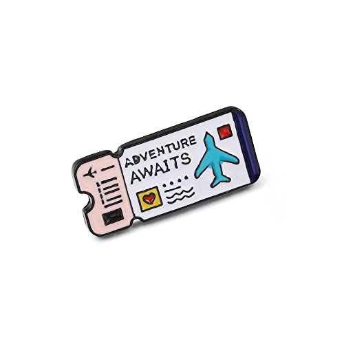 Travel Explorer' s Airline Colorful Couple Tickets Brosche Label Pins Rucksack Journey Emaille Pin Badge Broochs Lover Kid Jewelry von Generisch