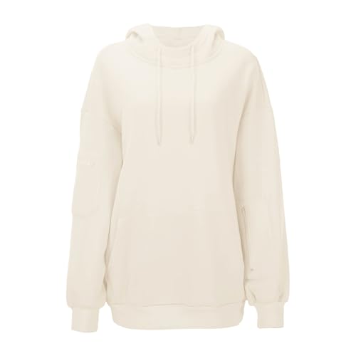 Travel Hoodie Damen Beige Mit Schlafmaske Kapuzenpullover Integrierter Augenmaske Kapuzenpulli Teenager Mädchen Pullover Flugzeug Sweatshirt Reise Sweatjacke Damen Mit Kapuze Große Größen von Generisch