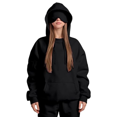 Travel Hoodie Damen Oversize Pullover Mit Augenmaske Sweatshirt Kapuzenpullover Im Flugmodus, Pulli Sweatjacke Sport Oberteile Mit Tasche Tops Streetwear Travel Hoodie Damen Oversize Pullover Mit Augenmaske Sweatshirt Kapuzenpullover Im Flugmodus, Pulli Sweatjacke Sport Oberteile Mit Tasche Tops Streetwear von Generisch