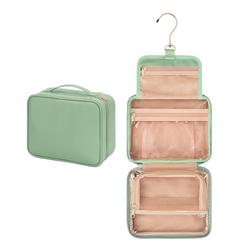Travel Toiletry Bag with Hook, Large Portable Makeup Pouch for Women, Spacious Cosmetic Organizer with Handle and Multiple Compartments for Travel, Business, and Daily Use von Generisch