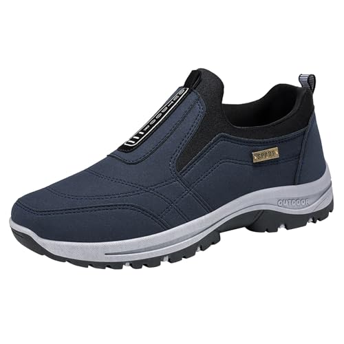 Trekking- & Wanderschuhe Für Herren, Freizeitschuhe Herren Plateau Sportschuhe Rutschfest Wanderhalbschuhe Slip On Walkingschuhe Ohne Schnürsenkel Trekkingschuhe Outdoorschuhe Traillaufschuhe von Generisch
