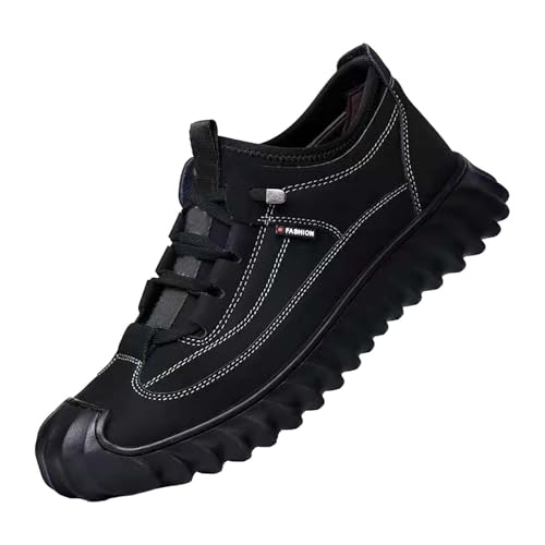 Trekkingschuhe Herren rutschfeste Wanderschuhe VerschleißFeste Arbeitsschuhe Outdoorschuhe Handgefertigte Weiche Lederschuhe SchnüRsen StraßEnlaufschuhe Outdoor Sportschuhe Reiseschuhe von Generisch