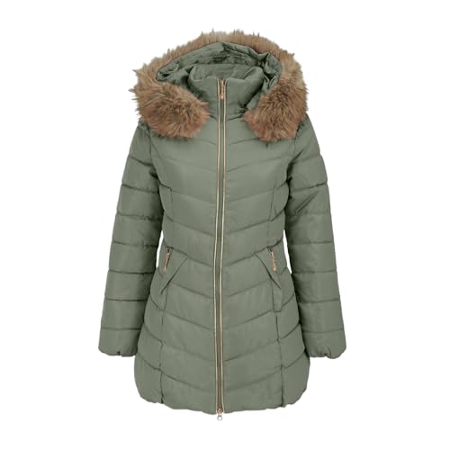 Trenchcoat Damen, Womens Jacket, Wintermantel Lang Winterjacke Warm Winter Puffer Jacke Steppjacke Mit Kapuze Gesteppter Daunenjacke Mantel Steppmantel Parka Übergangsjacke von Generisch
