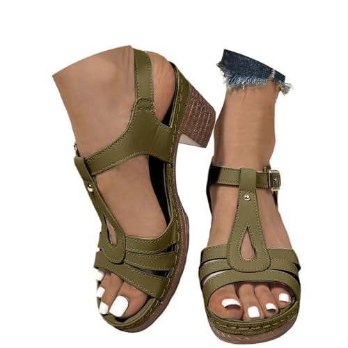 Trendige Damensandalen mit Zehensteg-Design, bequem, mittelhoher Absatz, vielseitig, für den Alltag, perfekter Frühling und Sommer, Schnallenverschluss, ideal zu lässigen Hosen und Kleidern für Damen Trendige Damensandalen mit Zehensteg-Design, bequem, mittelhoher Absatz, vielseitig, für den Alltag, perfekter Frühling und Sommer, Schnallenverschluss, ideal zu lässigen Hosen und Kleidern für Damen von Generisch