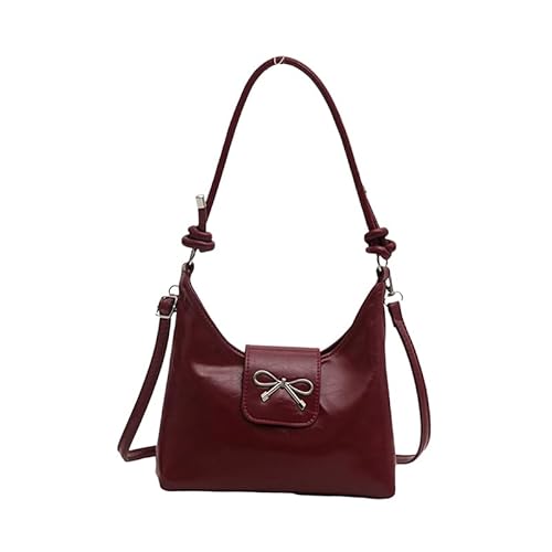 Trendige Handtasche mit Schleife, einfarbig, Schleife, Unterarmtasche, süße Dame von Generisch
