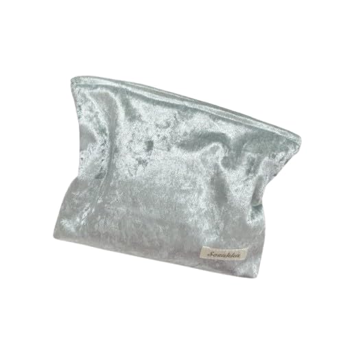 Trendige Samt-Kosmetiktasche, tragbare Reise-Aufbewahrungstasche, einfache Damen-Clutch-Kulturbeutel, grün, 26.0*5.0*18.0 Trendige Samt-Kosmetiktasche, tragbare Reise-Aufbewahrungstasche, einfache Damen-Clutch-Kulturbeutel, grün, 26.0*5.0*18.0 von Generisch