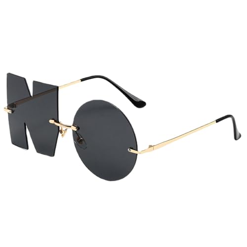 Trendige Unregelmäßige Sonnenbrille - Unregelmäßige Felsige Sonnenbrillse | Frauen Trendy | 2023 Sommerbrief Keine Neuheit Brille Komfortable Sehgläser Anti-UV Für Strandparty von Generisch