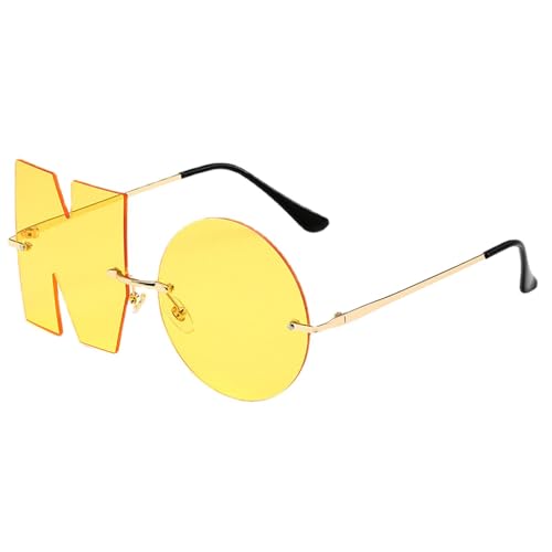 Trendige Unregelmäßige Sonnenbrille - Unregelmäßige Felsige Sonnenbrillse | Frauen Trendy | 2023 Sommerbrief Keine Neuheit Brille Komfortable Sehgläser Anti-UV Für Strandparty von Generisch