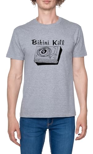 Trending Bikini Kill Logo Herren T-Shirt Grau Rundhals Leichtes Lässiges Kurzarm Men's Grey Crew Neck Casual Short Sleeves von Generisch