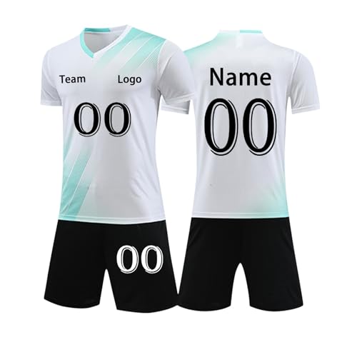 Trikot Kinder mit Namen Nummer Logo Fußball Trikot Herren Selbst Gestalten Fußballtrikots - Custom Jersey Shorts Personalisierte Fussball Trikots Torwarttrikot Bedrucken Weiß L Trikot Kinder mit Namen Nummer Logo Fußball Trikot Herren Selbst Gestalten Fußballtrikots - Custom Jersey Shorts Personalisierte Fussball Trikots Torwarttrikot Bedrucken Weiß L von Generisch