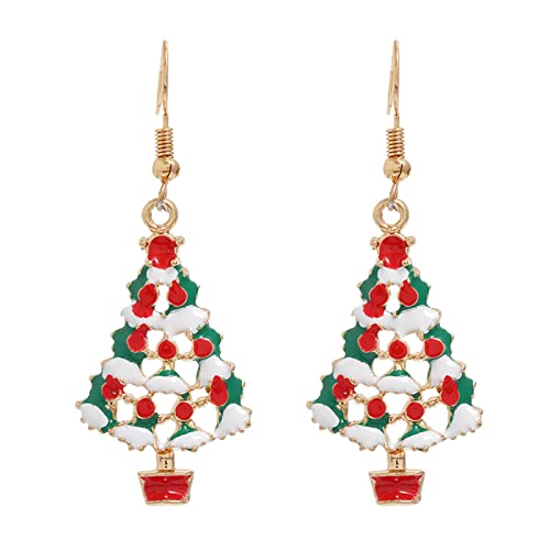 Tropfen Für Frauen Ohrringe Weihnachten kreative Urlaub Party Ohrringe Schmuck Creolen Frauen Für Alltag Besondere Anlässe (I, One Size) von Generisch