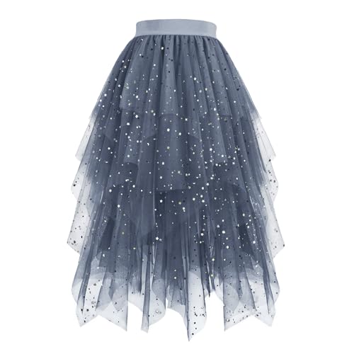 Tüllrock Damen 50Er Rock Retro Ballet Tanzrock 3 Lagig Tüll Ballett Tütü Rockabilly Petticoat Unterrock Tanzkleid Ballkleid Abendkleid Gelegenheit Zubehör Karneval Tutu Party Cosplay von Generisch