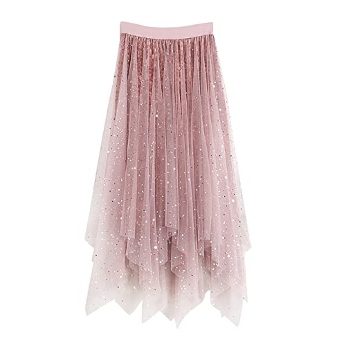 Tüllrock Damen Faltenrock Tüllrock Asymmetrisch Röcke Kurzer Skater Röcke Midirock Sommerrock Tutu Tüll Rock Karneval Lang Elegant Elastisch Hohe Taille Ballettrock Maxirock Party (Pink-e, One Size) Tüllrock Damen Faltenrock Tüllrock Asymmetrisch Röcke Kurzer Skater Röcke Midirock Sommerrock Tutu Tüll Rock Karneval Lang Elegant Elastisch Hohe Taille Ballettrock Maxirock Party (Pink-e, One Size) von Generisch