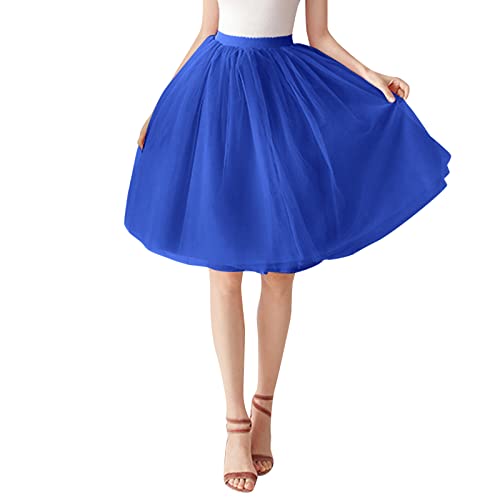 Tüllrock Damen Kostüm Tüllrock 50er Abschlussball, Party, Tüll-Tutu Kurz Ballett Unterrock 50er Rockabilly Petticoat Schwarz Blau Grün Rock Tüll Unterrock von Generisch