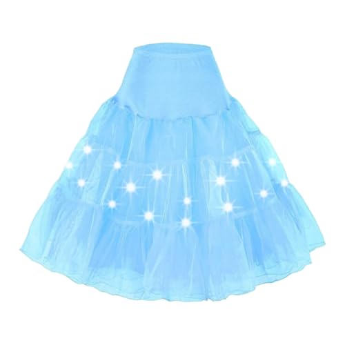 Tüllrock Damen Lang Grosse Grössen Tanzkleid Dehnbaren Midirock 70cm Erwachsene Tütü Rock Ballettrock Party Fasching Karneval Kostüm 1950er Rockabilly Petticoat Reifrock Unterrock Ballett Tanzen Dress von Generisch