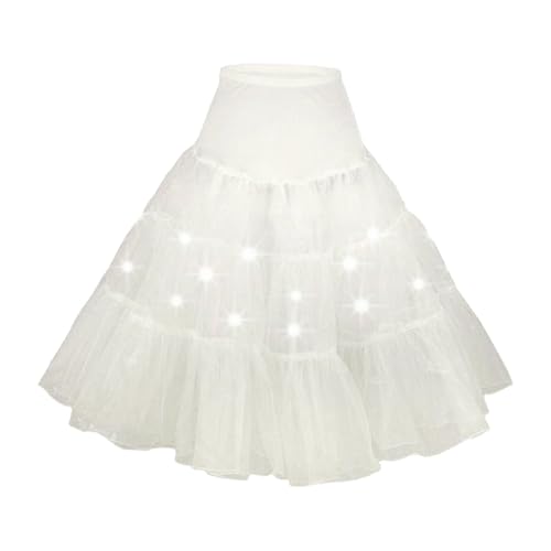 Tüllrock Damen Lang Grosse Grössen Tanzkleid Dehnbaren Midirock 70cm Erwachsene Tütü Rock Ballettrock Party Fasching Karneval Kostüm 1950er Rockabilly Petticoat Reifrock Unterrock Ballett Tanzen Dress von Generisch