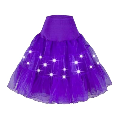 Tüllrock Damen Lang Grosse Grössen Tanzkleid Dehnbaren Midirock 70cm Erwachsene Tütü Rock Ballettrock Party Fasching Karneval Kostüm 1950er Rockabilly Petticoat Reifrock Unterrock Ballett Tanzen Dress von Generisch