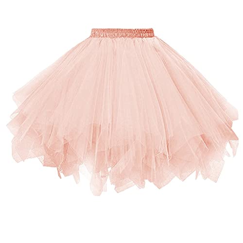 Tüllrock Damen Rock Tütü Karneval Ballettrock 50Er Rock Retro Ballet Tanzrock Kurz Ballett Tütü Rockabilly Petticoat Unterrock Tanzkleid Ballkleid Abendkleid Rockabilly Jahre Retro Tanzröcke von Generisch