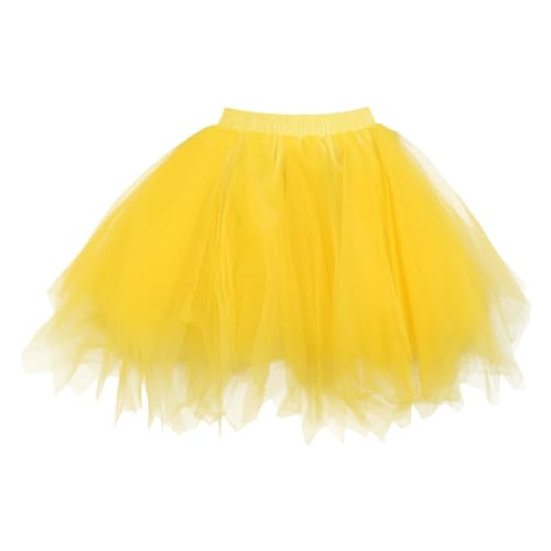 Tüllrock Damen Tütü Rock Unterrock Kurz Retro 50er Rockabilly Petticoat Ballet Fasching Cosplay Tanzrock Ballkleid Kostüm für Karneval Faschingskostüme von Generisch