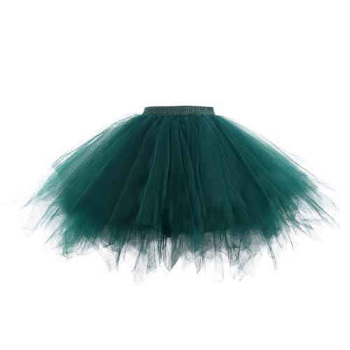 Tüllrock Tutu Damen Puffy Tütü Karneval Party Tutu 50er 80er Rockabilly Petticoat Unterrock Einfarbig Multi-Schichten Retro Ballett Tanzröcke Ballkleid Abendkleid Tutu Röcke Fasching Cosplay Kostüm von Generisch