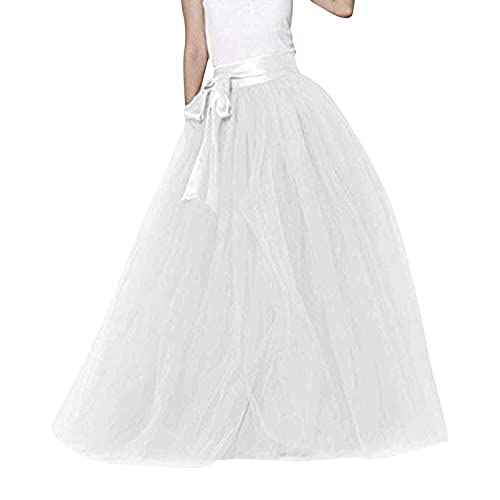 Tüllrock Weiß Damen Hohe Taille Grün Fasching Tüllrock Tüll Kleid 50er Rockabilly Casual Elastisch Ballettrock Tütü Rock Petticoat Cosplay Party Karneval Unterrock Unterkleid von Generisch