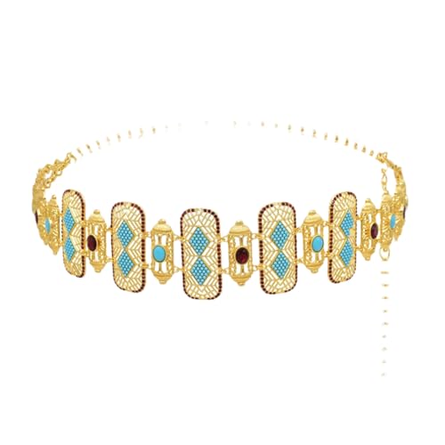 Türkisfarbene Körperketten für Damen, goldfarben, geschnitzt, hohl, türkischer Charm, böhmischer Bauchschmuck für Tanz, Einheitsgröße, Metall Metall Exotisch Türkisfarbene Körperketten für Damen, goldfarben, geschnitzt, hohl, türkischer Charm, böhmischer Bauchschmuck für Tanz, Einheitsgröße, Metall Metall Exotisch von Generisch