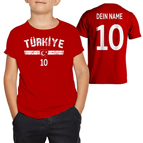 Türkiye Türkei T-Shirt mit Wunschname + Zahl Geschenk WM EM Trikot Shirt Fussball Tshirt von Generisch