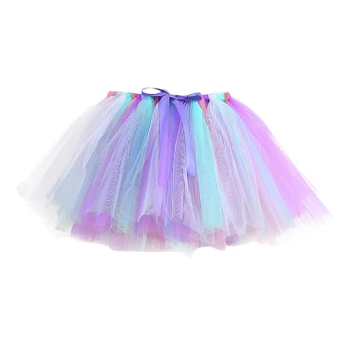 Tütü Damen Tüllrock Tütü Kinder Regenbogen Rock Damen Tüll Tüllrock Mädchen Tüllrock Bunt Kinder Prinzessin Tanzkleid Mädchen für Fasching Party von Generisch