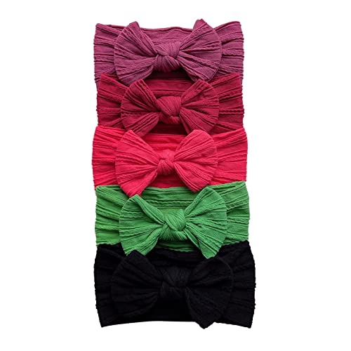 Turban-Stirnband für Damen, weiches Nylon-Stirnband, 5-teiliges Set, Schleife, elastisches Stirnband, Hautpflege, nachhaltiges Make-up, lässige Stirnbänder von Generisch