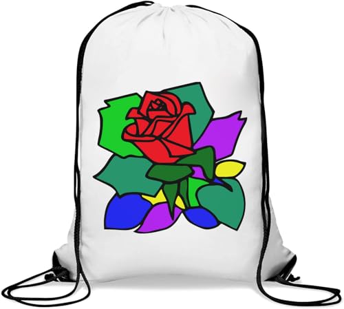 Turnbeutel mit abstraktem Rosenmuster, stilvoll, lässiger Kordelzug, Weiß, weiß, Einheitsgröße Turnbeutel mit abstraktem Rosenmuster, stilvoll, lässiger Kordelzug, Weiß, weiß, Einheitsgröße von Generisch