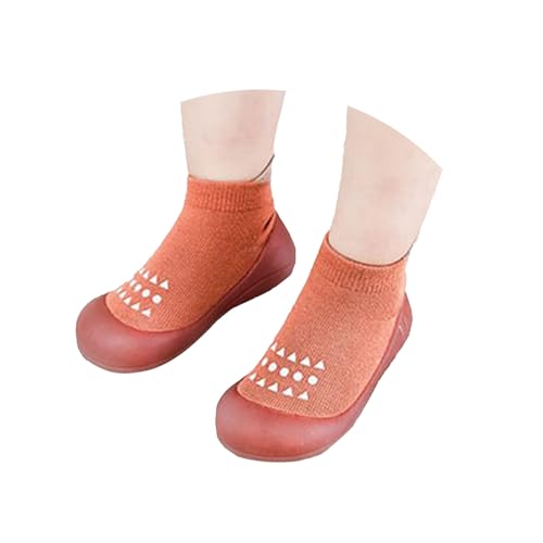 Turnschuhe 21 Lauflernschuhe, Kleinkinder, rutschfeste, atmungsaktive Hausschuhe mit weicher Gummisohle, Baby-Sneakers für Jungen Mädchen Sneaker 25 (Orange, 23 Toddler) von Generisch
