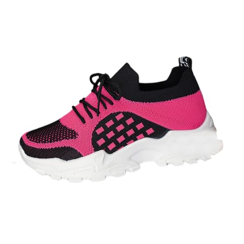Turnschuhe Damen Atmungsaktiv Basketballschuhe Mesh TrainerSchuhe Schnür Einfarbig Joggingschuhe Sport Training Freizeitschuhe Leichte Laufschuhe Bequeme Walkingschuhe Retro Mode Elevate Shoes von Generisch