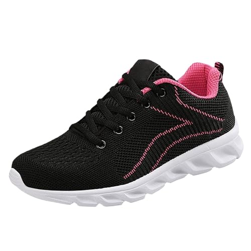Turnschuhe Damen Mesh Gymnastikschuhe Bequeme Einfache Freizeitschuhe Leichte Atmungsaktive Laufschuhe Weiche Sohle Trainingsschuhe Outdoor Lässig Walkingschuhe rutschfeste Schnürhalbschuhe von Generisch