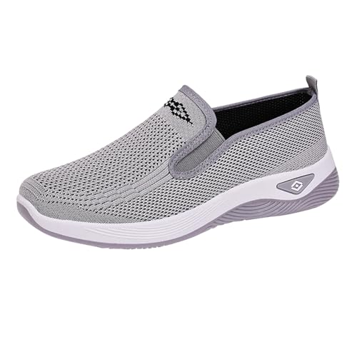 Turnschuhe Damen Schwarz Und Mesh Atmungsaktive Einzelschuhe Leichte Bequeme Slip-On-Schuhe Mit Weicher Sohle Freizeitschuhe Für Mütter (Grey, 36) Schuhe 40 Barfußschuhe Herbst Herren Winter von Generisch
