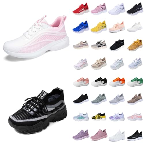 Turnschuhe Damen Unisex Atmungsaktiv Mesh Sneaker Schuhe Damen rutschfest Sportschuhe Leichtgewichts Tennisschuhe Outdoor Running Walkingschuhe Straßenlaufschuhe Orange_01 38 von Generisch